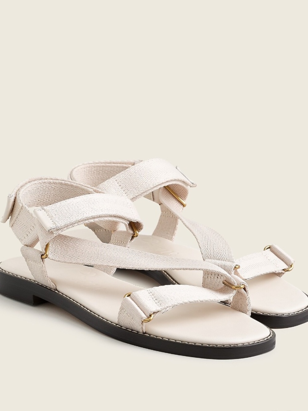 J. Crew - Canvas Sporty Strap Sandals - NATURAL COLOR
